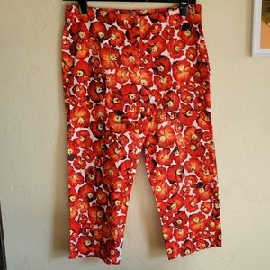 Capris Peck & Peck Weekend Poppies sz 10